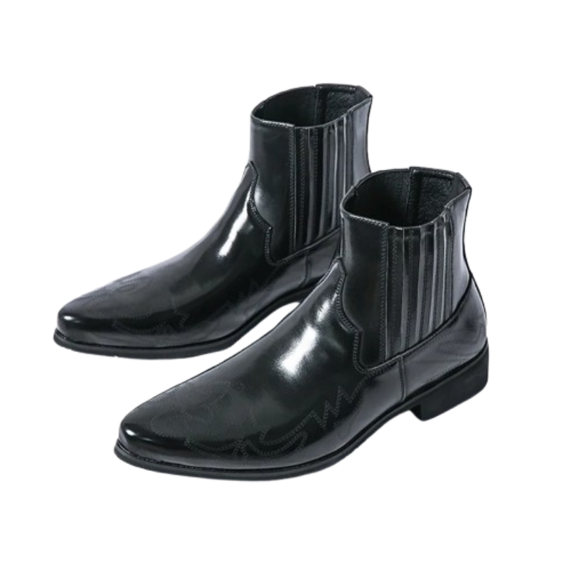 Men Gold Black Chelsea Cowboy