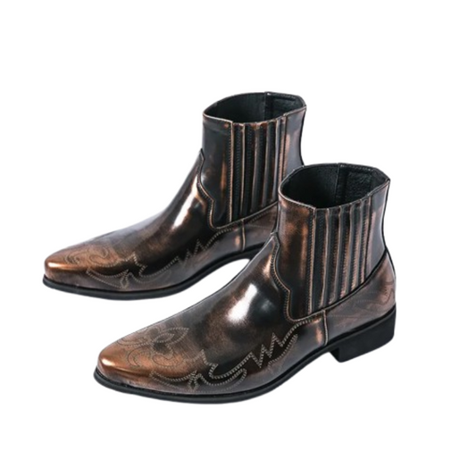 Men Gold Black Chelsea Cowboy