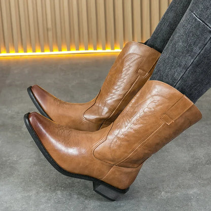 Western Men's Mid-Calf Slip-On Cowboy