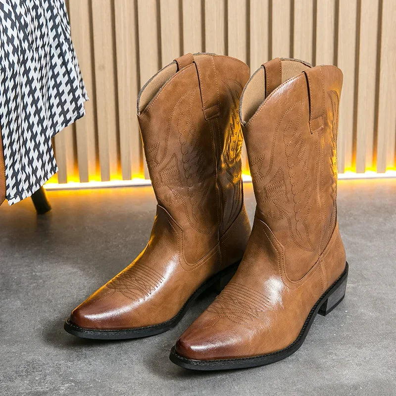 Western Men's Mid-Calf Slip-On Cowboy