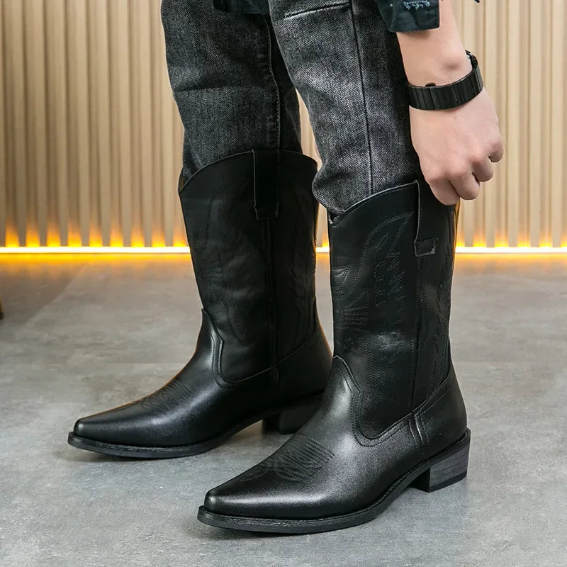 Western Men's Mid-Calf Slip-On Cowboy