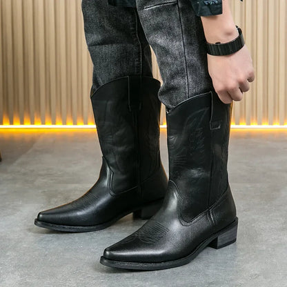 Western Men's Mid-Calf Slip-On Cowboy