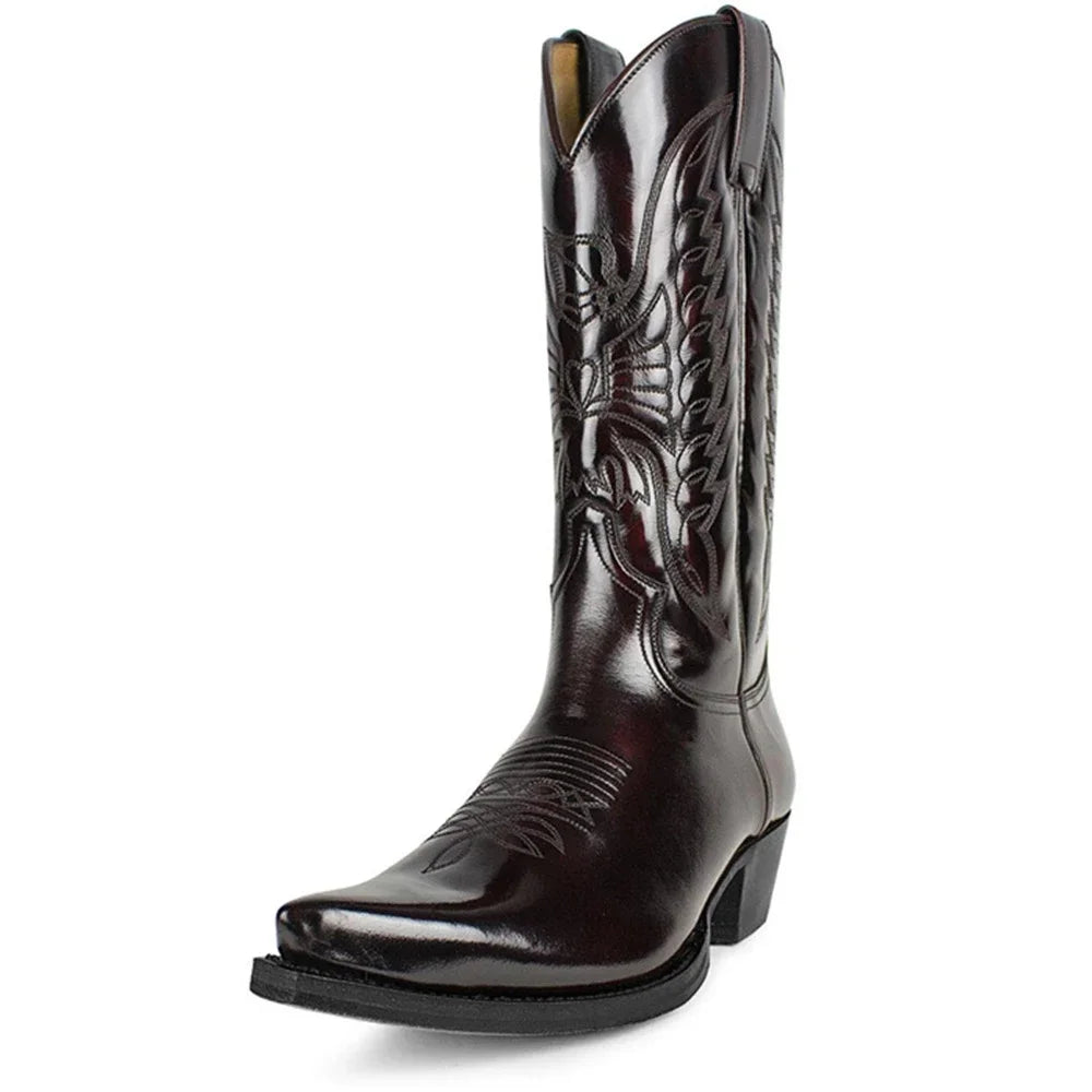 Men Western Cowboy Boots Winter