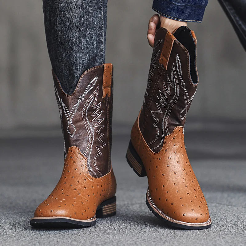 Men's Classic Retro Western Cowboy Boots