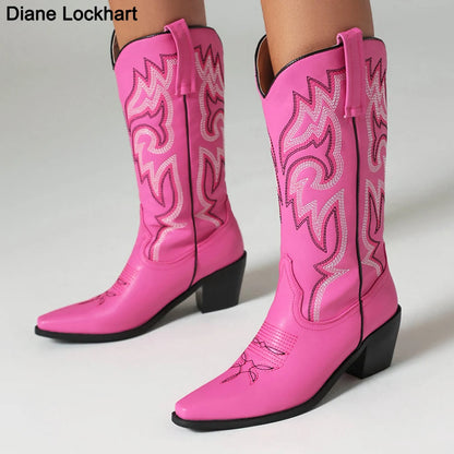Pink Cowboy Cowgirl Woman Boots