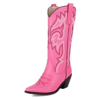 Pink Cowboy Cowgirl Woman Boots