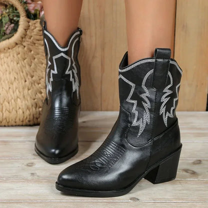 Women Vintage Chunky Heels