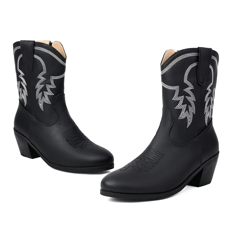 Women Vintage Chunky Heels