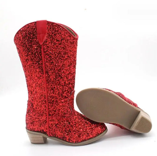 2025 new kids girls leather boots  bling bling spring summer autumn winter good quality fashion  girls shoes 5-3 F148